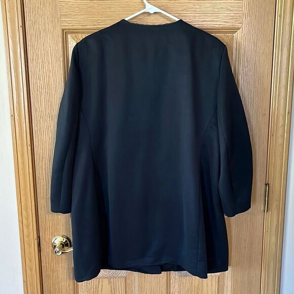 Chico’s Black White Trailing Roses Jacket Topper Size XL Petite - Picture 5 of 8